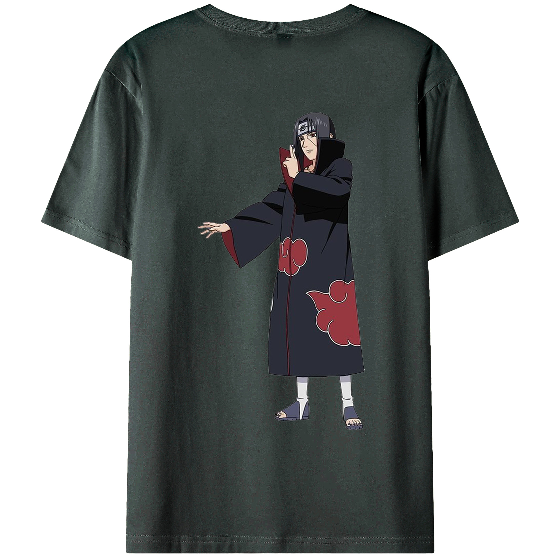 （画像用） NARUTO -ナルト- うちは イタチ Uchiha Itachi 綿100％ メンズ半袖Tシャツ（バックプリント） 通気性